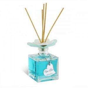 Debora Carlucci Square Reed Diffuser Bottle w/Aqua Blue Scent and Vibrant Flower